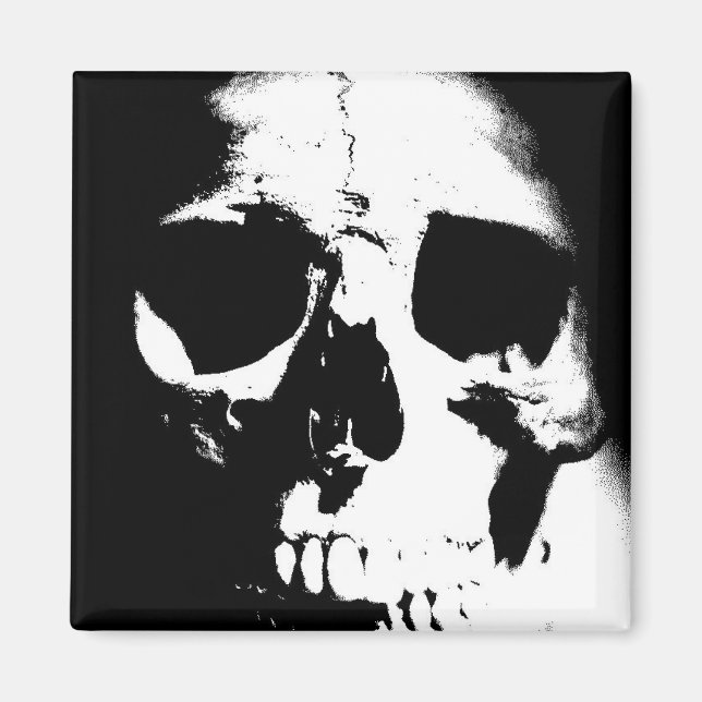 Imán Cráneo blanco y negro (Frente)