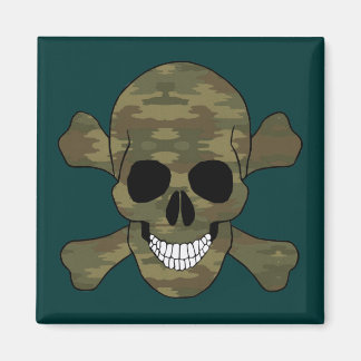 Imán Cráneo De Camuflaje Y Mimbre De Crossbone