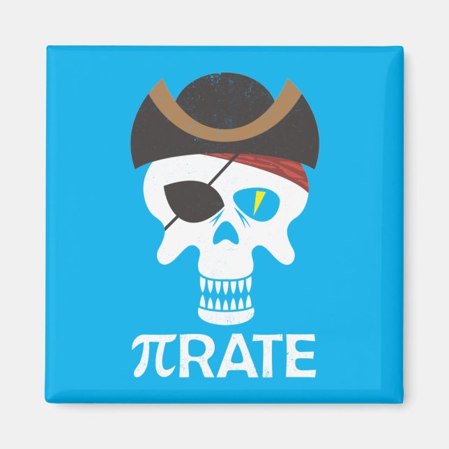 Imán Cráneo De Matemáticas Del Día PiRate Funny (Frente)