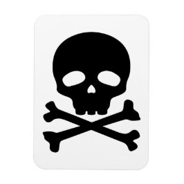 Imán Cráneo de pirata negro sobre fondo blanco