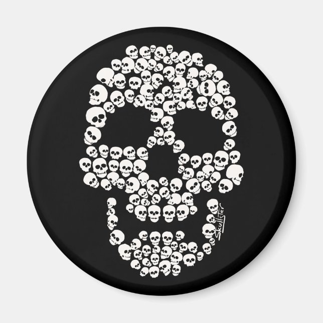 Imán Cráneo de Skulls Round Magnet (Frente)