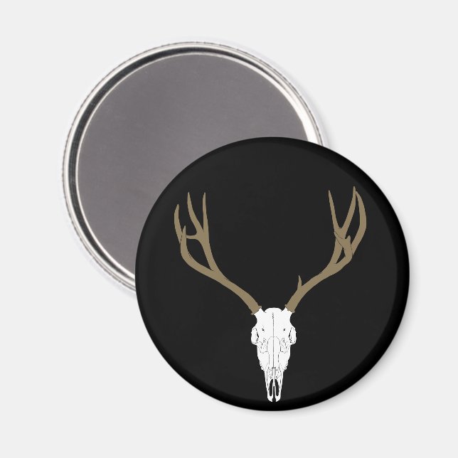 Imán Cráneo de venado mulo personalizable (Anverso/Reverso)