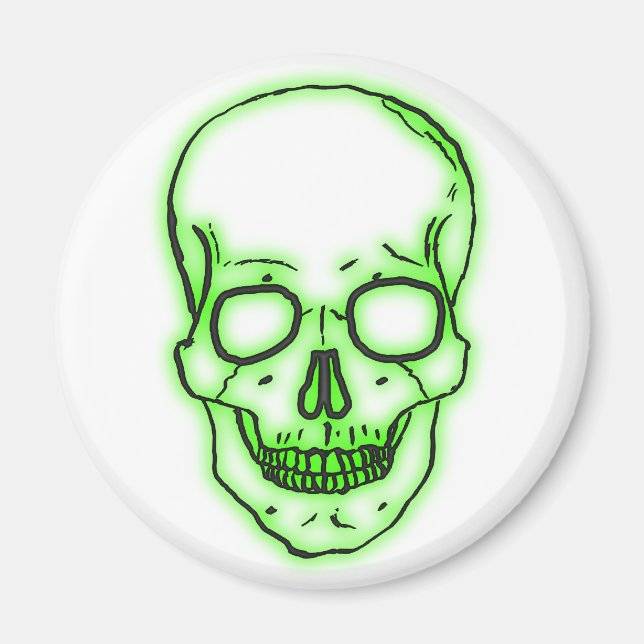 Imán cráneo verde calavera green skull (Frente)