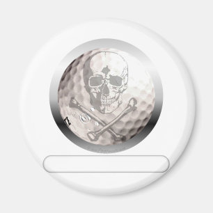 Imán Cráneo y bandera pirata de la pelota de golf