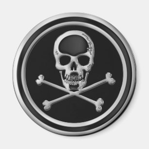 IMÁN CRÁNEO Y BANDERA PIRATA DEL CROMO