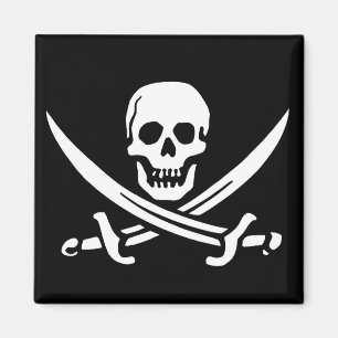Imán Cráneo y espadas del pirata