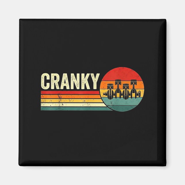 Imán Cranky Car Engine Crankshaft Fathers Day Dad Men H (Frente)