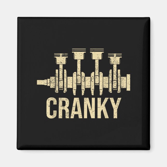 Imán Cranky Car Engine Crankshaft Lover Mechanics Fathe (Frente)