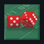 Imán Craps Table con los dados de Las Vegas<br><div class="desc">~ Este imán cuadrado también está disponible en forma redonda. Los botones redondos están disponibles en varias opciones de tamaño. ~~~~ Aquí en la tienda *Las Vegas Icons*, encontrará diseños que incluyen algunos de los lugares de interés más populares de Las Vegas, incluyendo el Signo de Bienvenida de Las Vegas,...</div>
