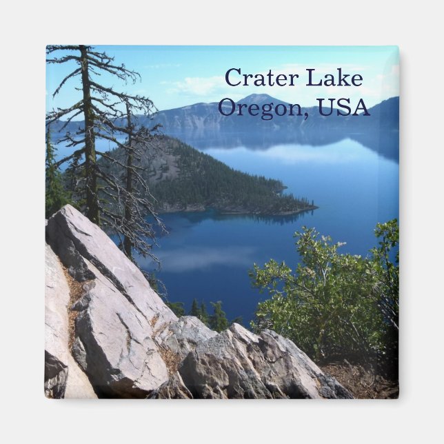 Imán Crater Azul Profundo Lago Oregon USA Magnet Travel (Frente)
