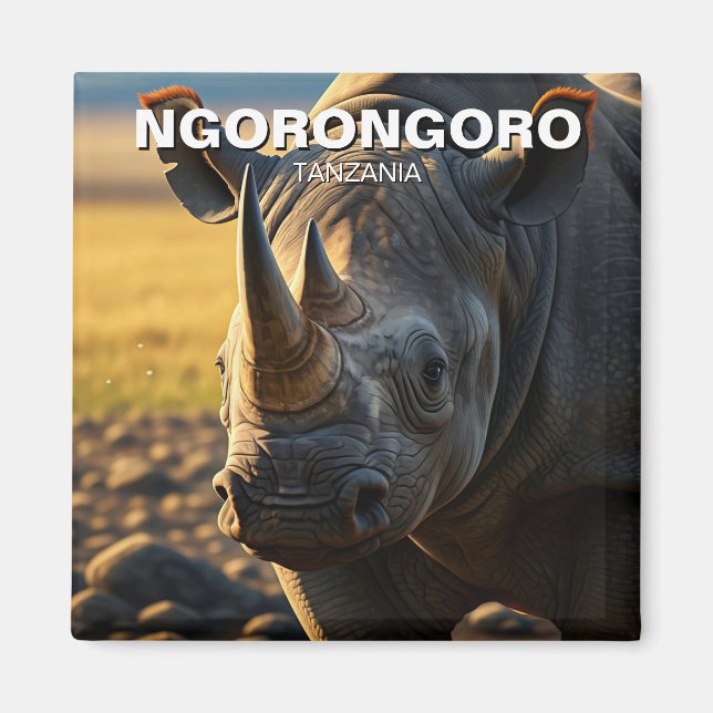 Imán Cráter de Ngorongoro, tarjeta postal de Tanzania (Frente)