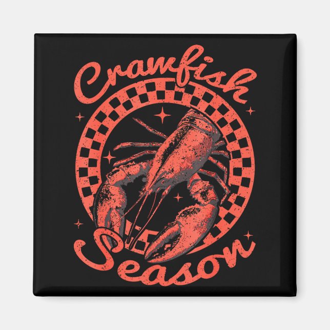 Imán Crawfish Season Crawfish Boil Lobster Cajun Men Wo (Frente)