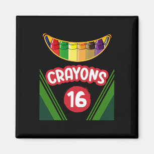 Imán Crayon Box Divertido profesor estudiante Crayon Sq