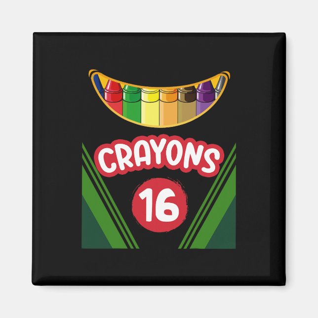 Imán Crayon Box Divertido profesor estudiante Crayon Sq (Frente)