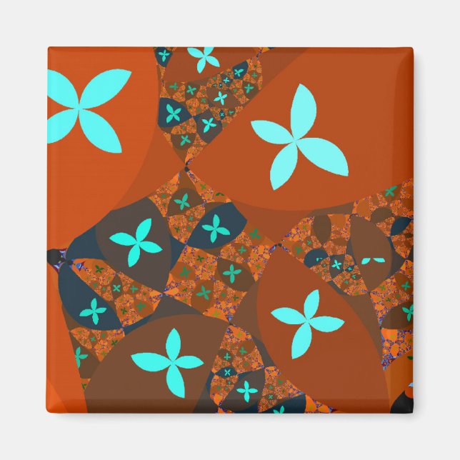 Imán Crazy Quilt - Fractal Abstract Design (Frente)