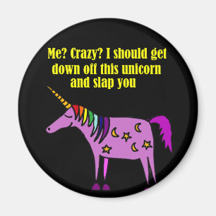 Imán Crazy Unicorn Personalizado