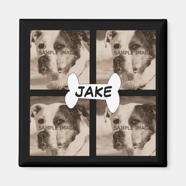 Imán crea el tuyo propio | 4 fotos de perros Mascotas e (Frente)