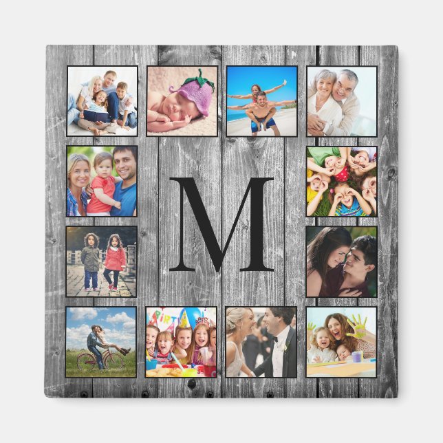Imán Crea tu Collage de fotos Personalizado Rustic Farm (Frente)
