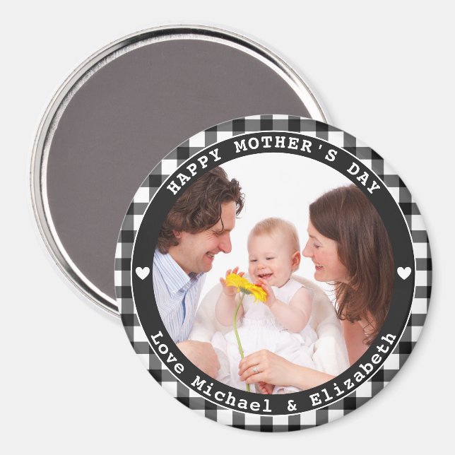 Imán Crea tu propia foto familiar del Día de la Madre f (Anverso/Reverso)