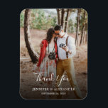 Imán Crea tu propia foto Gracias Boda<br><div class="desc">Diseñar tu propia foto Gracias tarjeta magnética Boda. Elegante imán fotográfico para decir Gracias a los invitados bodas. Puedes añadir tu propia foto,  añadir tu propio texto y nombres.</div>