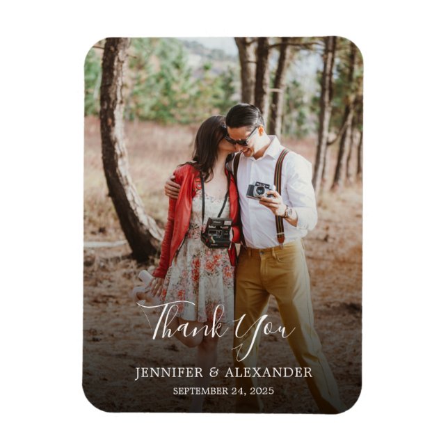 Imán Crea tu propia foto Gracias Boda (Vertical)