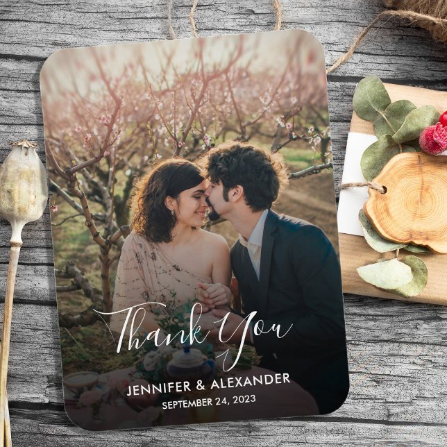 Imán Crea tu propia foto Gracias Boda (Create your own photo Thank you flexible wedding magnet. You can add your own photo, text and names.)