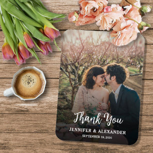 Imán Crea tu propia foto rústica Gracias Boda
