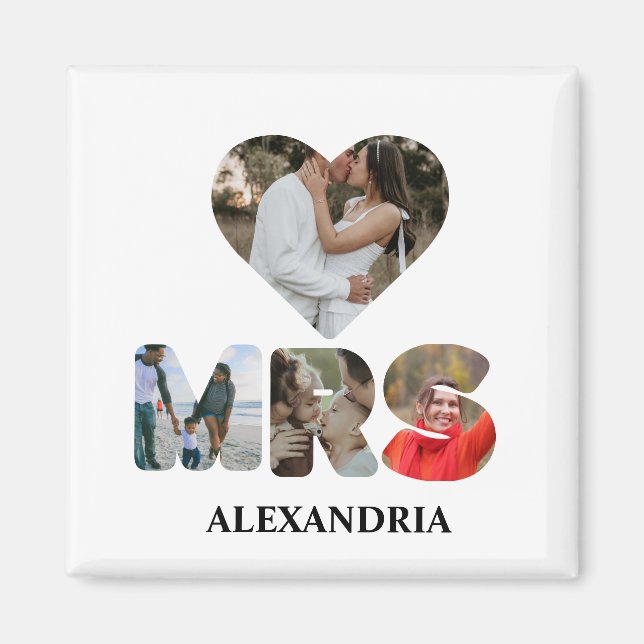 Imán Crea tu propia pareja de fotos de Mr. y Mrs. (Frente)