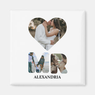 Imán Crea tu propia pareja de fotos de Mr. y Mrs.