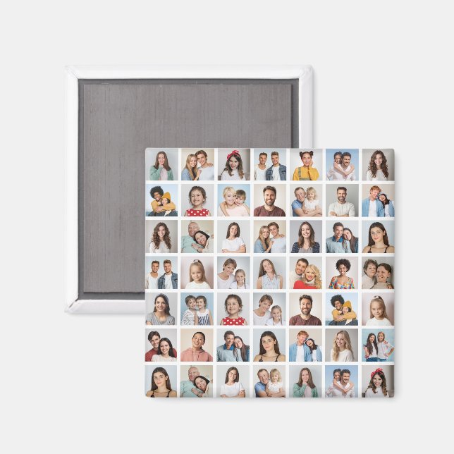 Imán Crea tu propio collage de 49 fotos (Anverso/Reverso)