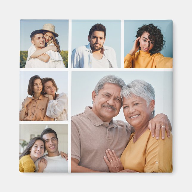 Imán Crea tu propio collage de 6 fotos (Frente)