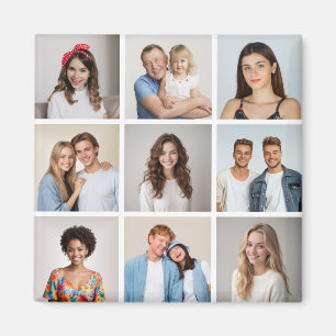 Imán Crea tu propio collage de 9 fotos