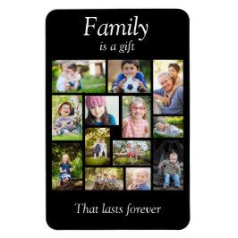 Imán Crea tu propio Collage de fotos blanco negro multi