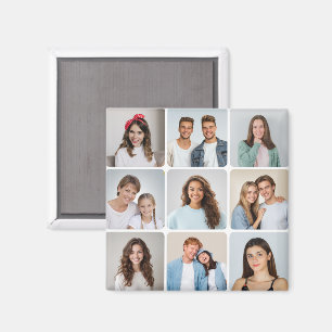 Imán Crea tu propio collage de fotos con 9 esquinas red