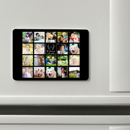 Imán Crea tu propio collage de fotos de familia monogra