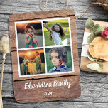 Imán Crea tu propio collage de fotos familiares de made<br><div class="desc">Imán fotográfico con el collage de fotos de la familia personalizado sobre fondo rústico de madera de granero Añade tus propias fotos personales para personalizar el imán y tu propio texto. Si necesitas ayuda,  por favor contáctame.</div>