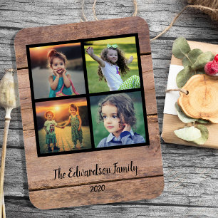Imán Crea tu propio collage de fotos familiares rústic