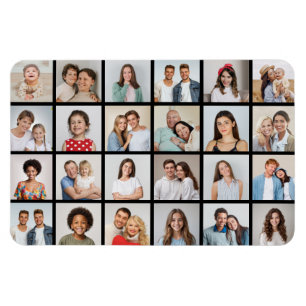 Imán Crea tu propio color editable de 24 Collages de fo