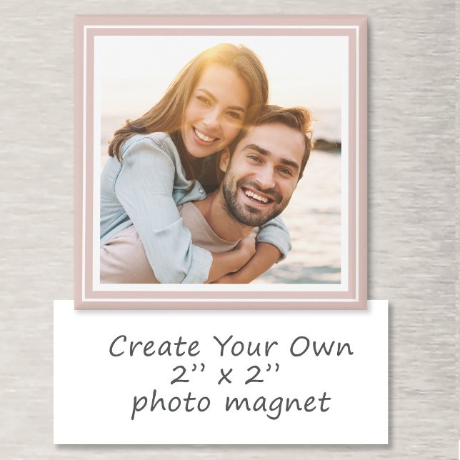 Imán Crea tu propio recuerdo personalizado de fotos en  (Create Your Own Photo Custom Keepsake Pink Favors Magnet)