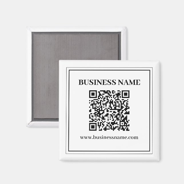 Imán Crea un código QR escaneable | Blanco y negro (Anverso/Reverso)