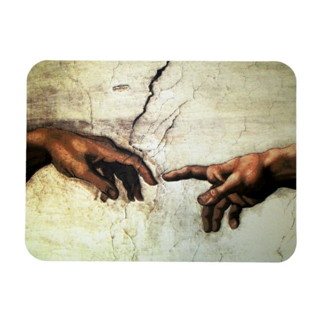 Imán Creación de Adán - Manos Michelangelo 1475 - 1564 (Horizontal)
