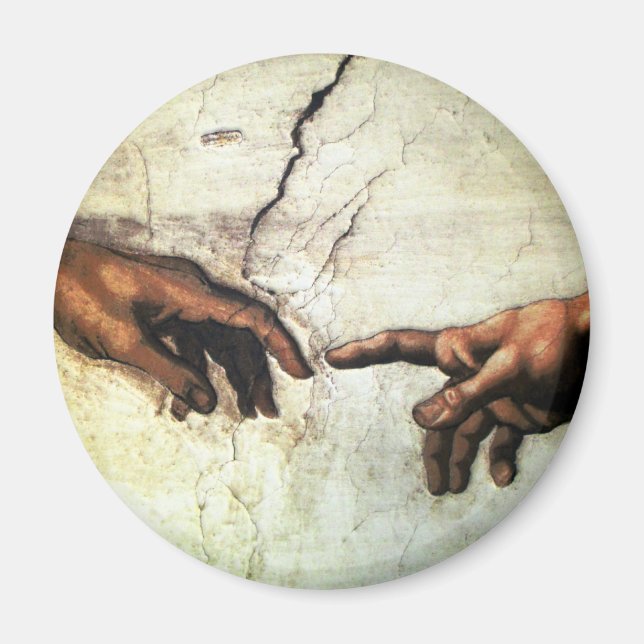 Imán Creación de Adán - Manos Michelangelo 1475 - 1564 (Frente)