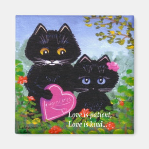 Imán Creacionarts de el día de San Valentín Black Cat H