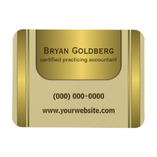 Imán Cream and Gold Plate Accountant Small Flexi Magnet