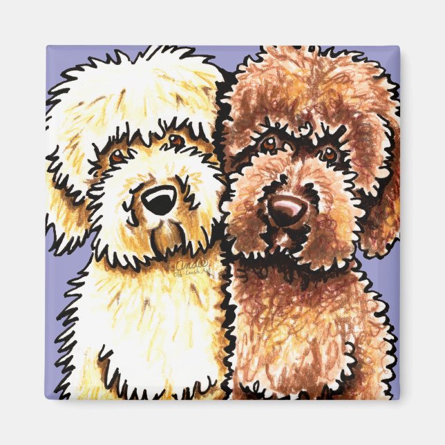 Imán Cream Chocolate Labradoodles (Frente)