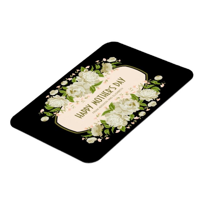 Imán Cream Floral Happy Mother's Day Magnet (Lado Izquierdo)