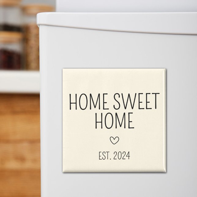 Imán Cream Heart Home Sweet Home New Homeowner (Cream Home Sweet Home Magnet)