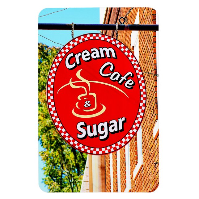 Imán Cream & Sugar Cafe Restaurant Rótulo (Vertical)