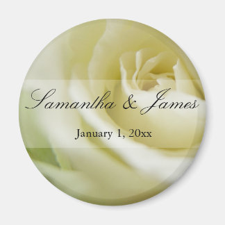 Imán Creamy White Rose Boda personal