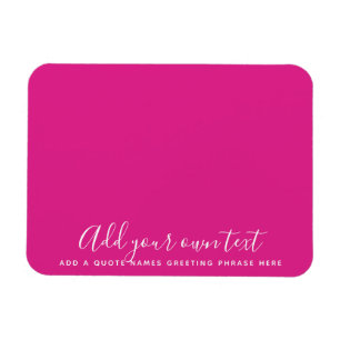 Imán Crear propio texto Personalizado CERISE PINK perso